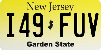 NJ license plate I49FUV