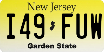 NJ license plate I49FUW