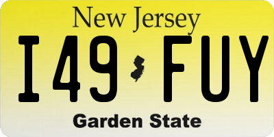 NJ license plate I49FUY