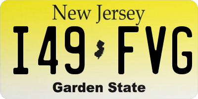 NJ license plate I49FVG