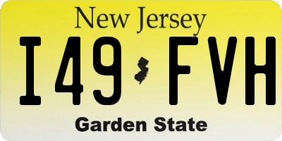 NJ license plate I49FVH