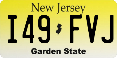 NJ license plate I49FVJ