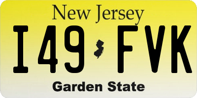 NJ license plate I49FVK