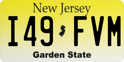 NJ license plate I49FVM