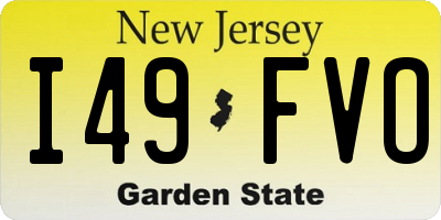 NJ license plate I49FVO