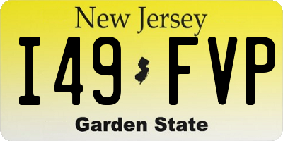 NJ license plate I49FVP