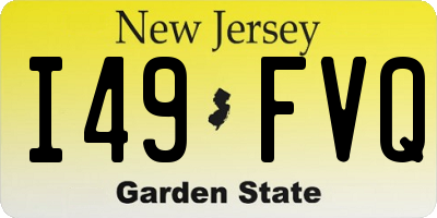 NJ license plate I49FVQ