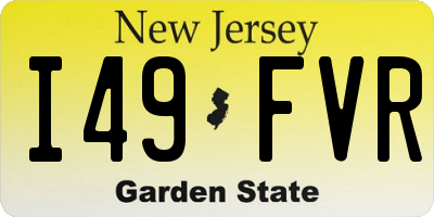 NJ license plate I49FVR