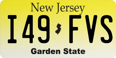 NJ license plate I49FVS