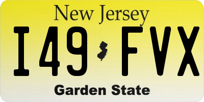 NJ license plate I49FVX