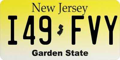 NJ license plate I49FVY
