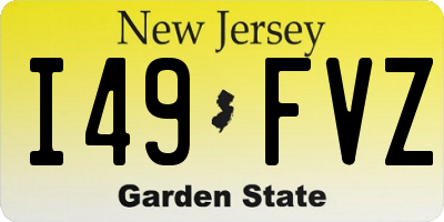 NJ license plate I49FVZ