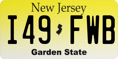 NJ license plate I49FWB