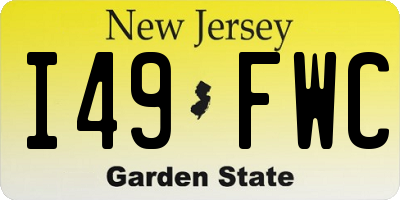 NJ license plate I49FWC