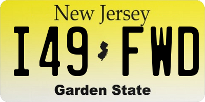 NJ license plate I49FWD