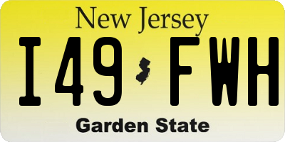 NJ license plate I49FWH