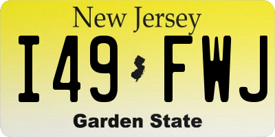 NJ license plate I49FWJ