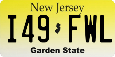NJ license plate I49FWL