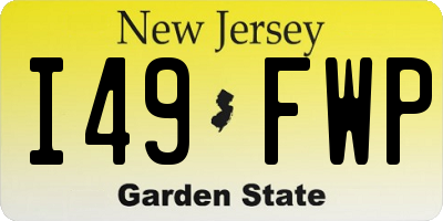 NJ license plate I49FWP