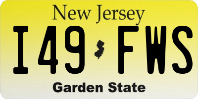 NJ license plate I49FWS