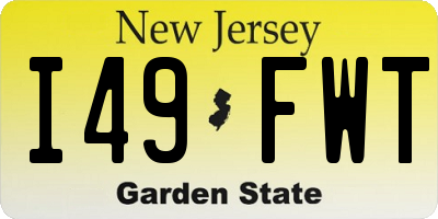 NJ license plate I49FWT