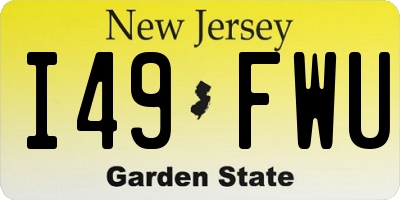 NJ license plate I49FWU
