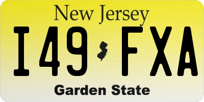 NJ license plate I49FXA
