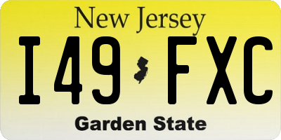 NJ license plate I49FXC