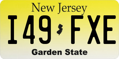 NJ license plate I49FXE