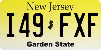 NJ license plate I49FXF