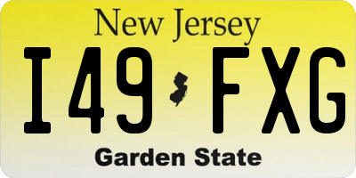 NJ license plate I49FXG