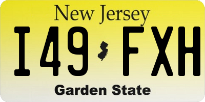 NJ license plate I49FXH