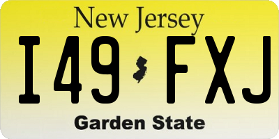 NJ license plate I49FXJ