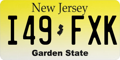 NJ license plate I49FXK