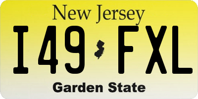 NJ license plate I49FXL