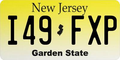 NJ license plate I49FXP