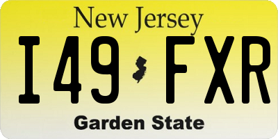 NJ license plate I49FXR
