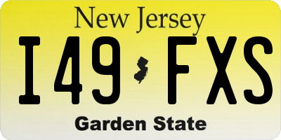 NJ license plate I49FXS