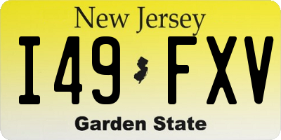 NJ license plate I49FXV