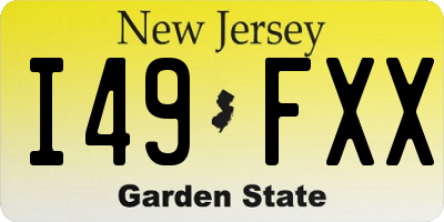 NJ license plate I49FXX