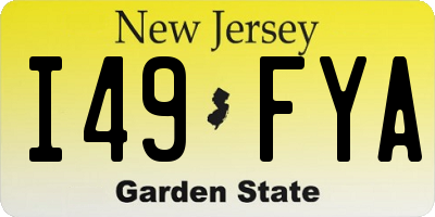 NJ license plate I49FYA