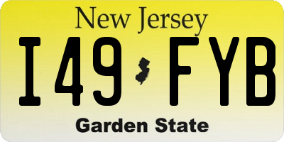 NJ license plate I49FYB