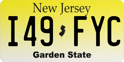 NJ license plate I49FYC