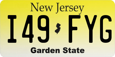 NJ license plate I49FYG