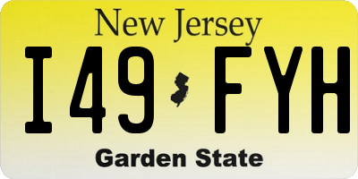 NJ license plate I49FYH