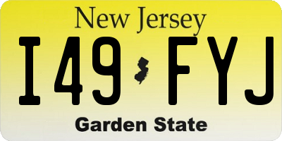 NJ license plate I49FYJ