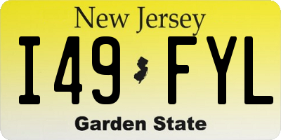 NJ license plate I49FYL
