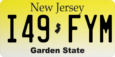NJ license plate I49FYM