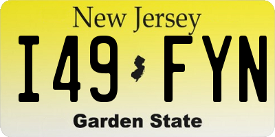 NJ license plate I49FYN