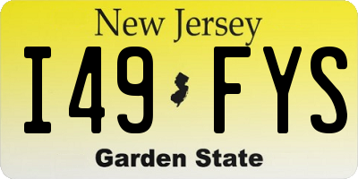 NJ license plate I49FYS